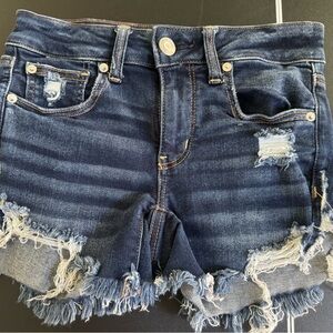 Denim Frayed Hem Women's Shorts